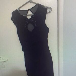 Lipsy Black Lace Detail Mini Dress